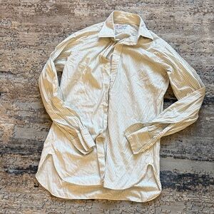 Turnbull & Asser Beige Striped Casual Shirt